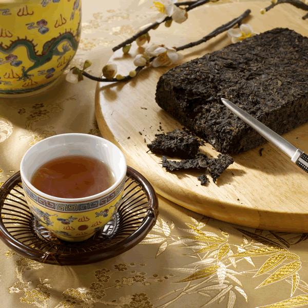 中国茶 華莱健の金茯黒茶★健康茶 中国茶 発酵茶 健康茶 金の花 茯磚茶（源） 318gx2個 2012年製造