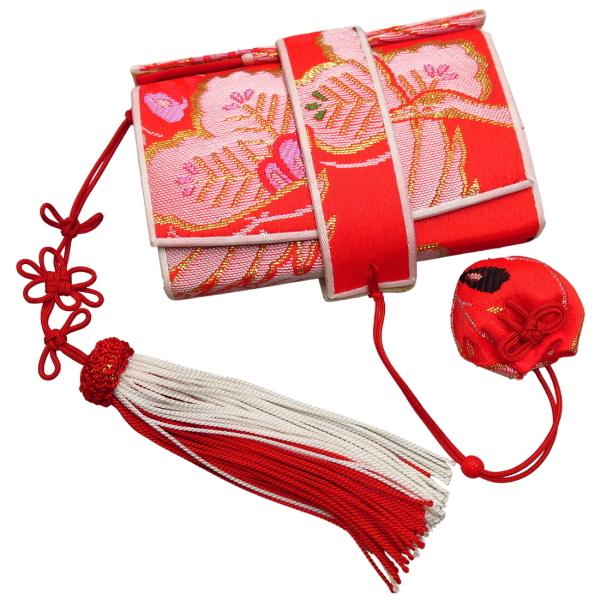 七五三 七才 はこせこセット 筥迫セット 絹100% 刺繍 日本製 No5252