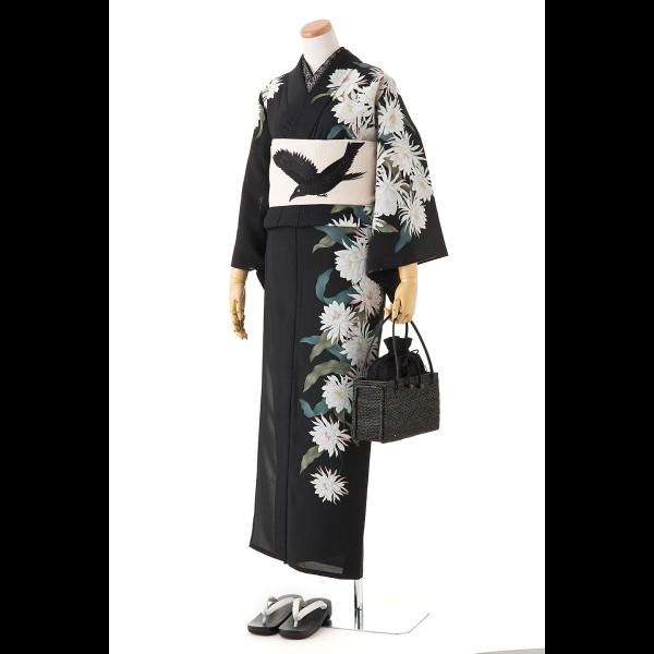 宅配 撫松庵の創作ゆかた 絵羽ゆかた 月下美人 クロ aarigoni.com