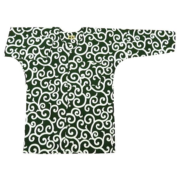 大唐草（緑）小サイズ（Ｓ）～特大サイズ（ＬＬ）　大人鯉口シャツ単品 男女兼用 義若オリジナル