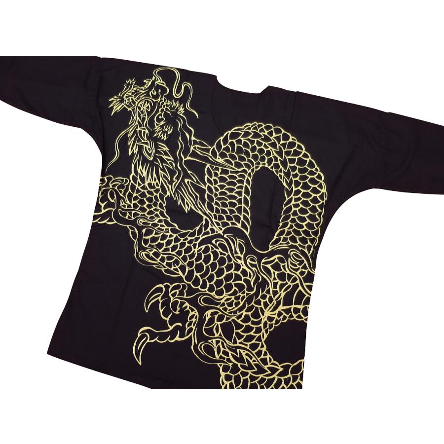 鯉口シャツ 昇龍(黒)大人鯉口シャツ単品 男女兼用 義若 鯉口シャツ 昇龍(黒)大人鯉口シャツ単品 男女兼用 義若