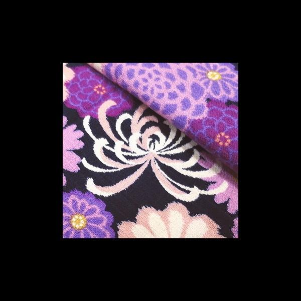 激安 菊尽くし(紫)　股引き 男女兼用 義若オリジナルセール品｜matsuriya-sonami｜02