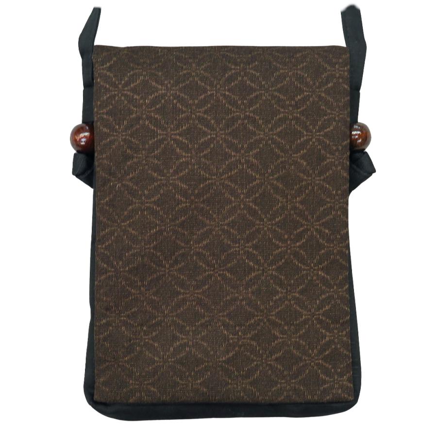 ポシェット 七宝織り（こげ茶）お祭り！ショルダーポシェット！縦型  