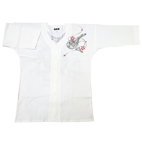 激安 琵琶に天女（墨絵手描き）大人鯉口シャツ : 祭屋 そなみ呉服店