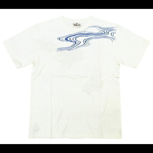 Tシャツ 和柄 金魚刺繍（白）和柄半袖Tシャツ 絡繰魂 : 祭屋 そなみ