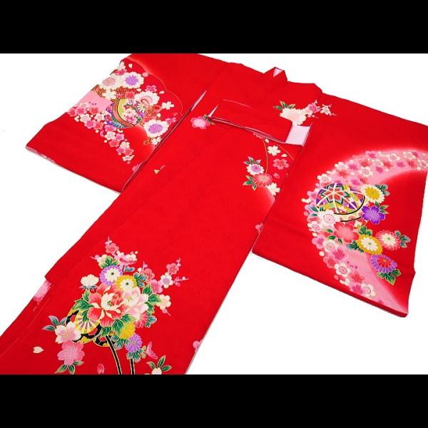 花車・鈴・紗綾型綸子地紋様 女児 初着 祝着 のしめ 産着 女の子のお