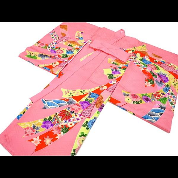 金彩大熨斗に毬・ピンク 女児 初着 祝着 のしめ 産着 女の子のお宮参り