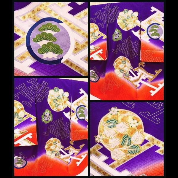 【新品未使用】正絹 日本製 総カラ絞り 本金箔技巧 お宮参り 産着 祝着 紫色 お宮参り 着物 産着(赤ちゃんの祝い着)を格安 販売 京都室町st．