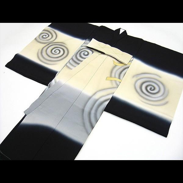 雲龍刺繍・黒・グレーベージュぼかし(緑青) 男児 初着 祝着 のしめ 産着 男の子のお宮参り着物・高級フードセットプレゼント付_2