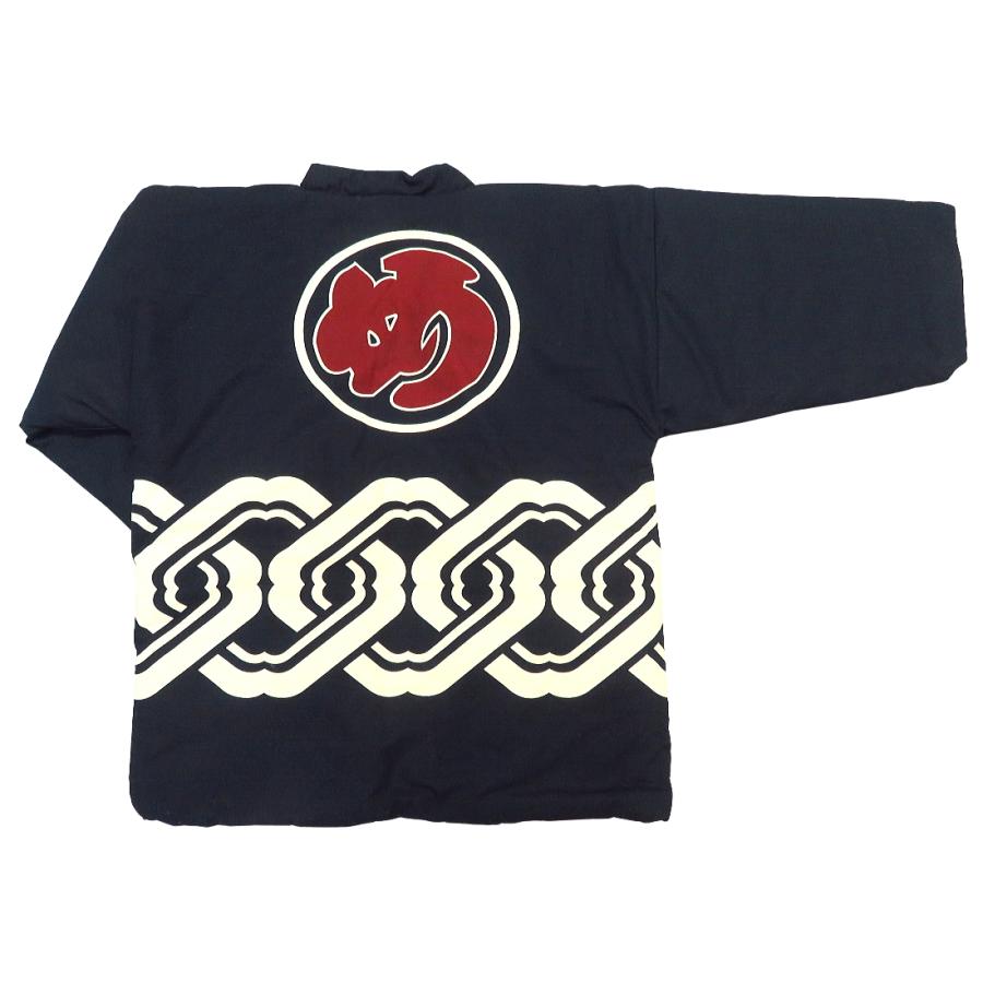 民芸調 縞柄はんてん キルティング裏 細縞 タイムセール 紺a フリーサイズ