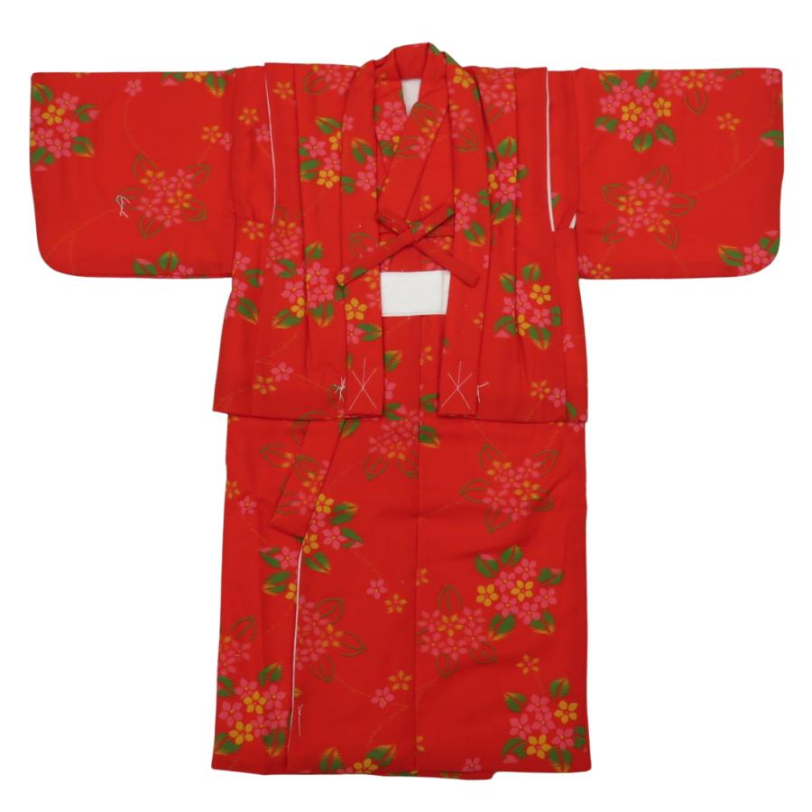 花黄ピンク・朱赤 女児 一つ身 子供アンサンブル着物 : 祭屋 そなみ