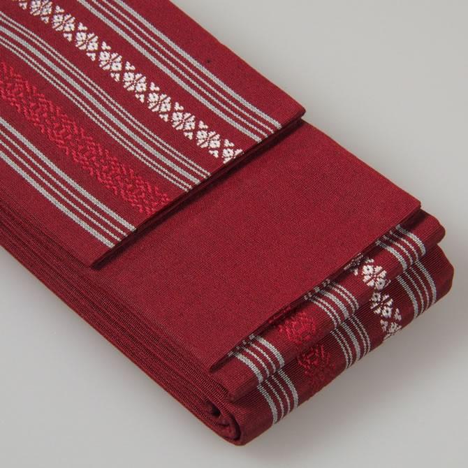 正絹 平ぐけ帯 絹-14（エンジ） : 祭り用品専門店 祭すみたや - 通販