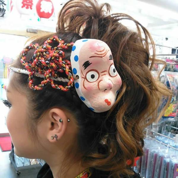髪飾り用ミニお面 ひょっとこ 紙製 祭り用品専門店 祭すみたや 通販 Yahoo ショッピング