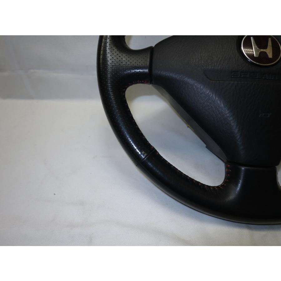 希少レッドステッチ！ライフJB3 純正 革 ステアリング ハンドル エア