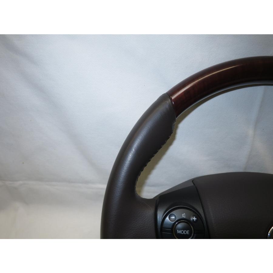 SAI サイ AZK10 純正 ウッド 革 ステアリング ハンドル エアバック