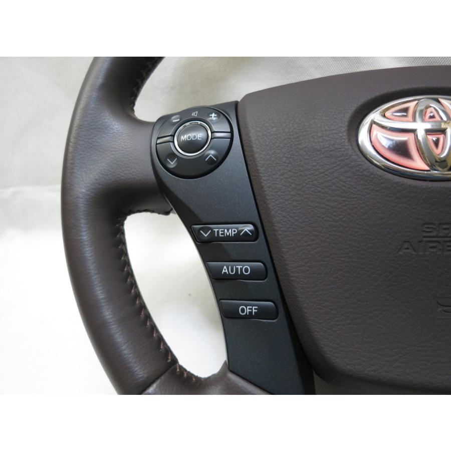 SAI サイ AZK10 純正 ウッド 革 ステアリング ハンドル エア