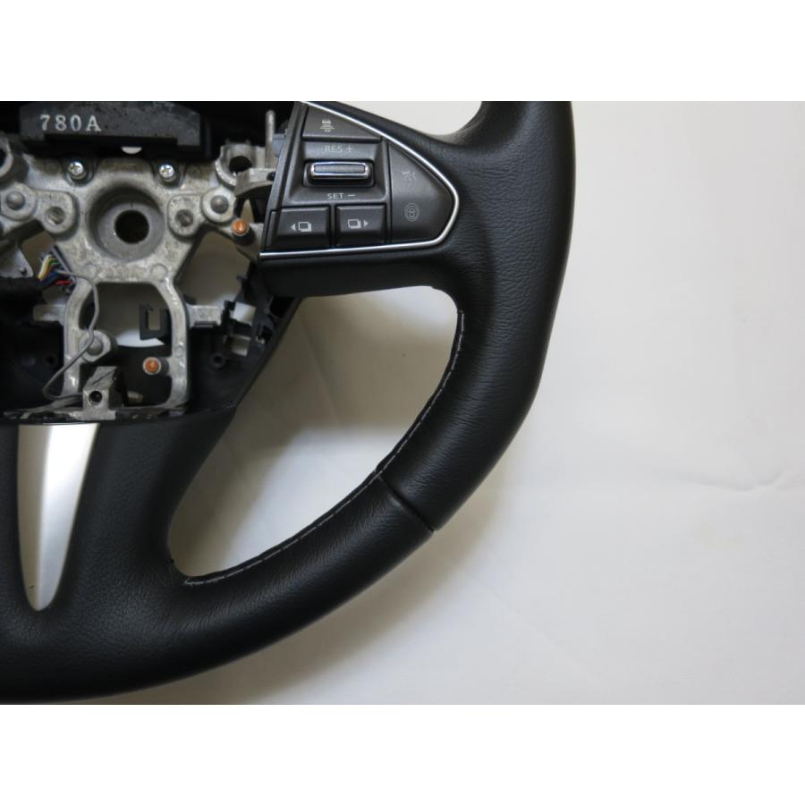 スカイライン V37 YV37 HV37 HNV37 純正 革 ステアリング ハンドル