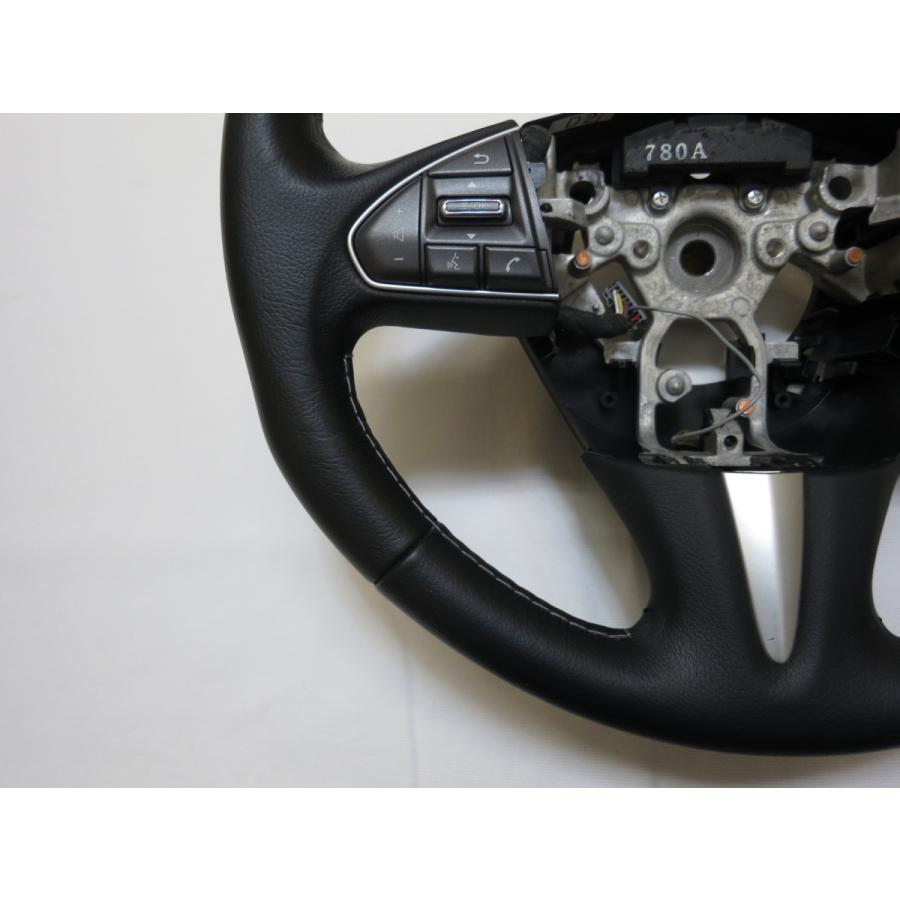 スカイライン V37 YV37 HV37 HNV37 純正 革 ステアリング ハンドル