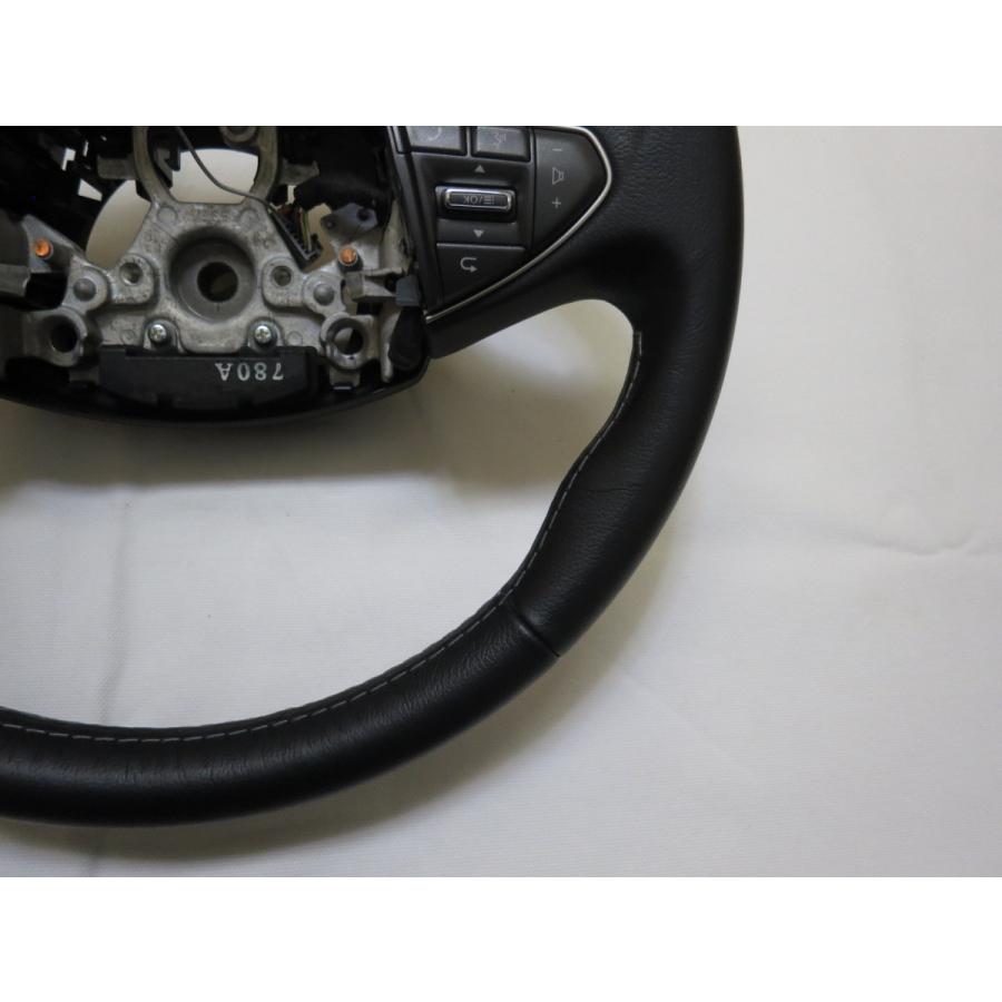 スカイライン V37 YV37 HV37 HNV37 純正 革 ステアリング ハンドル