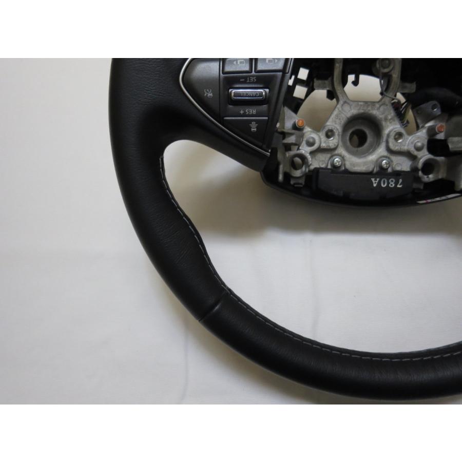 スカイライン V37 YV37 HV37 HNV37 純正 革 ステアリング ハンドル