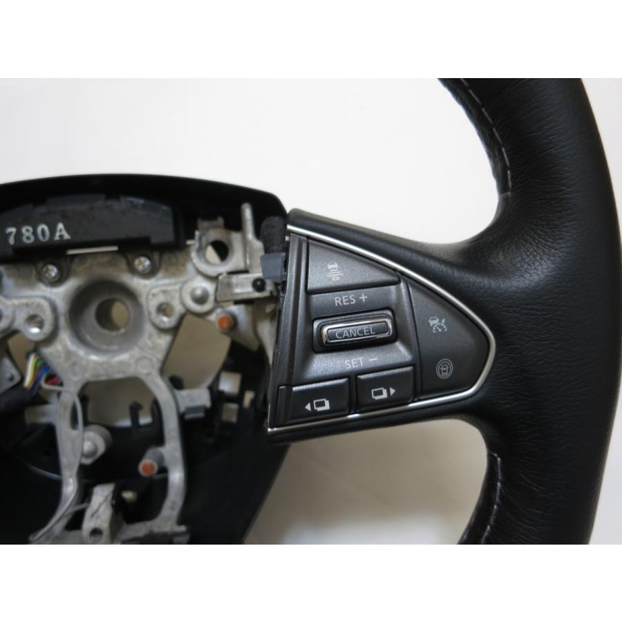 スカイライン V37 YV37 HV37 HNV37 純正 革 ステアリング ハンドル