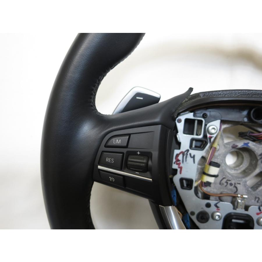 希少! パドルシフト付! F13 BMW 純正 革 ステアリング ハンドル