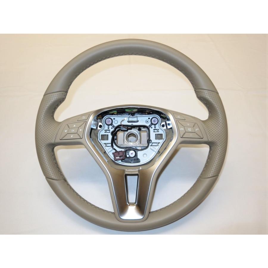 希少ベージュ! C204 ベンツ 純正 革 ステアリング スイッチ A218 460