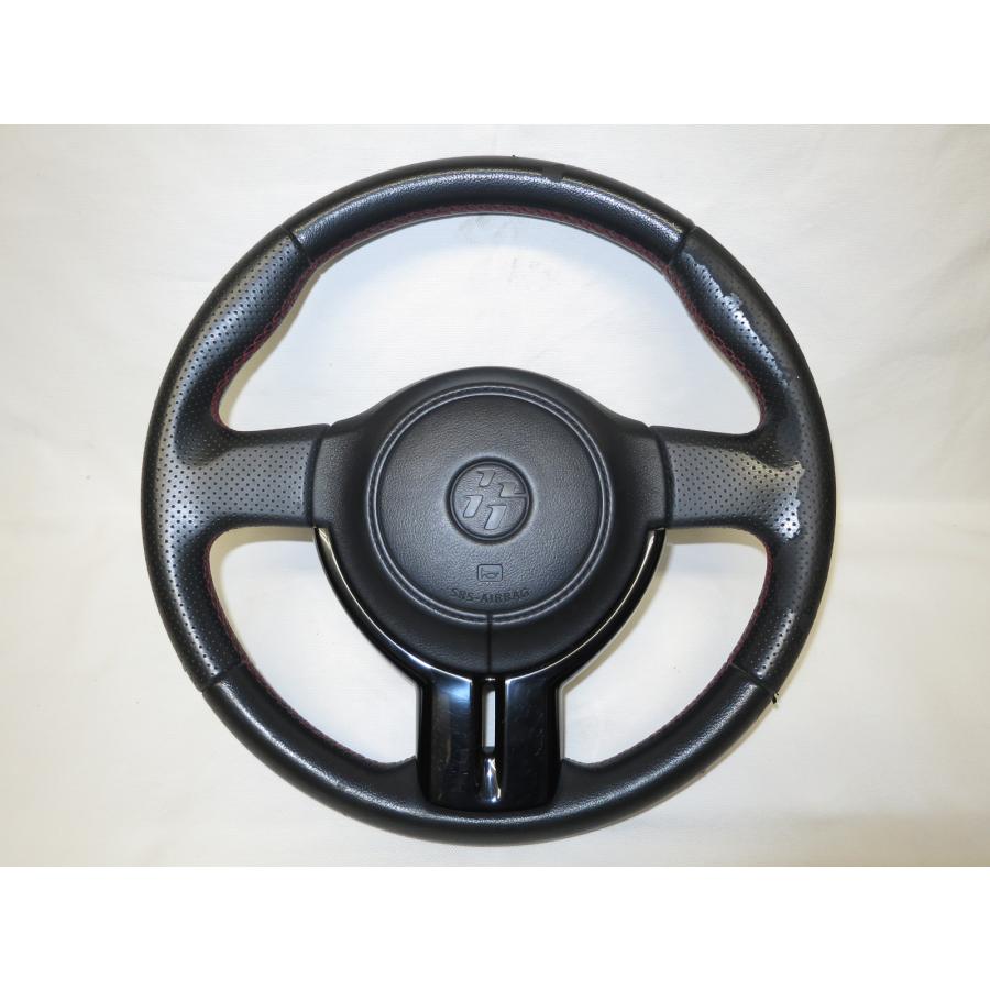 レッドステッチ! 86 ZN6 純正 革 ステアリング ハンドル エアバック