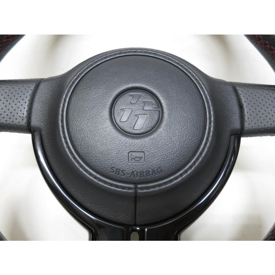 レッドステッチ! 86 ZN6 純正 革 ステアリング ハンドル エアバック