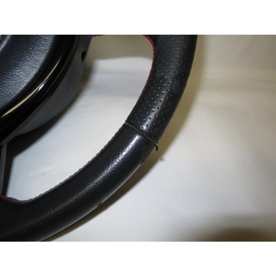 レッドステッチ! 86 ZN6 純正 革 ステアリング ハンドル エアバック