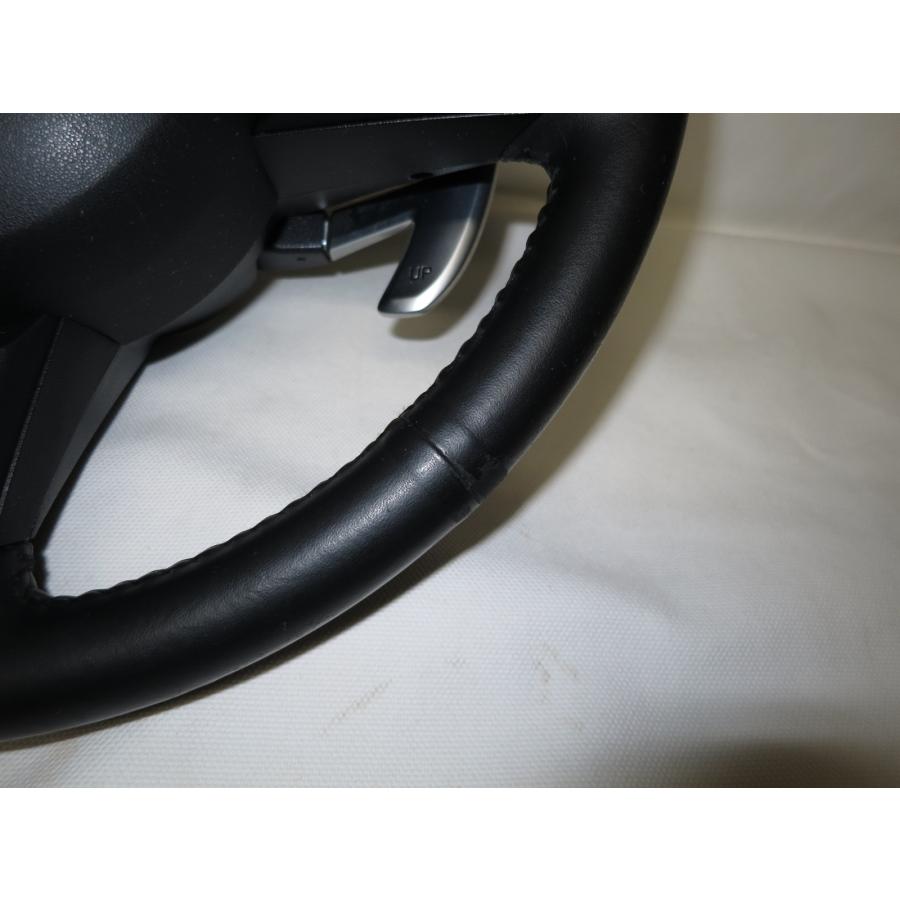 ホンダ 本革仕上げ 赤ステッチ付 ステアリング エアバックカバー【美品】♪ CRZ CR-Z CRーZ ZF2 ZF1 純正 革 ステアリング ハンドル エア