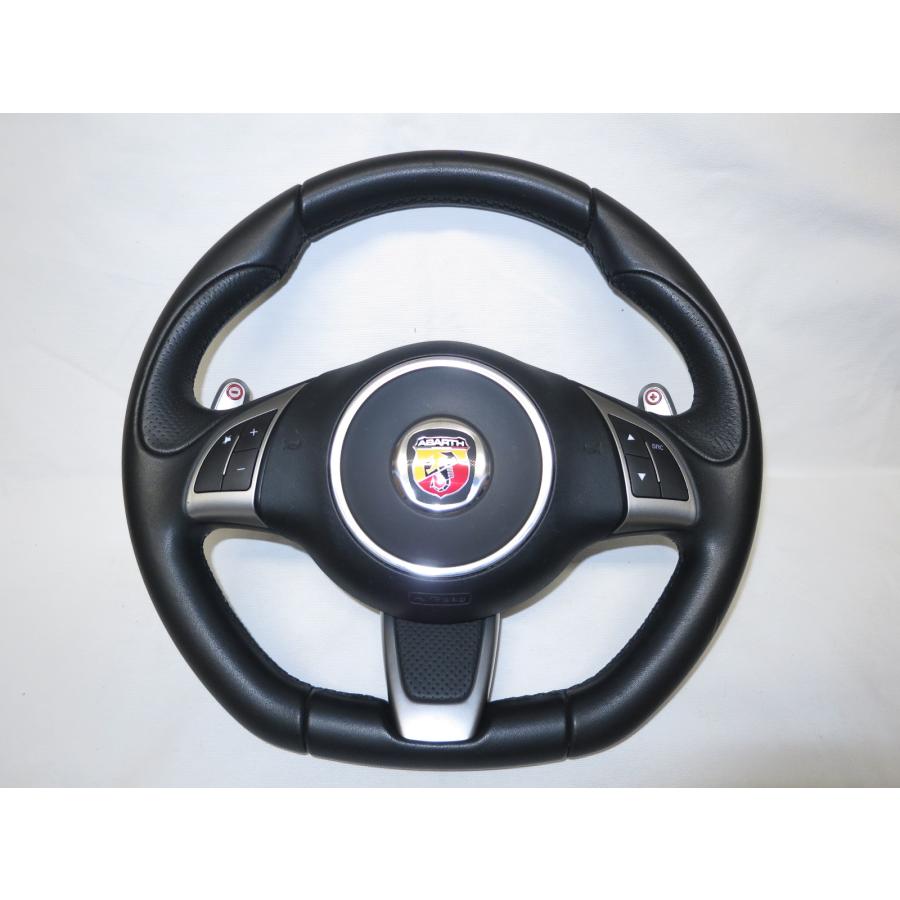 ABARTHアバルト　レザーステアリングハンドル 時物 ABARTH アバルト レザーステアリング - メルカリ