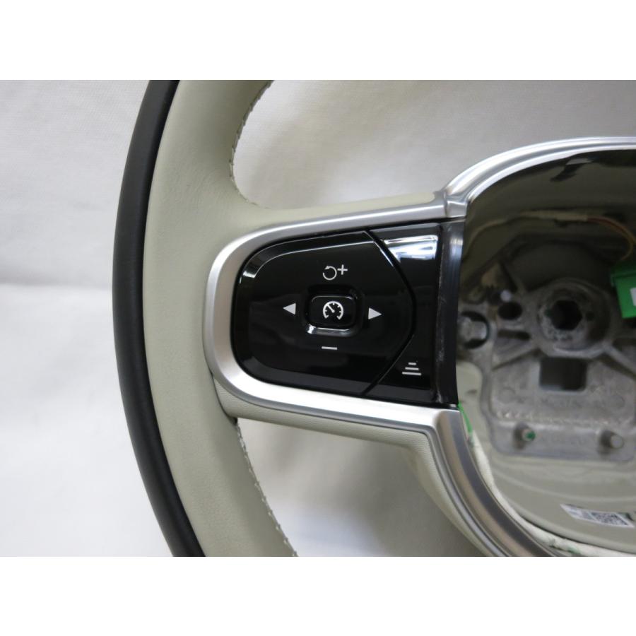 V90 ボルボ PD系 純正 ツートンコンビ 革 ステアリング ハンドル