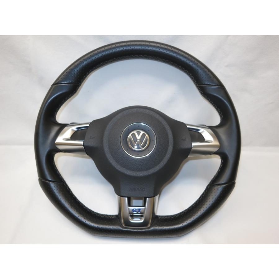 美品!!D型!ポロ GT 6R 純正 革 ステアリング 運転席 エアバック カバー