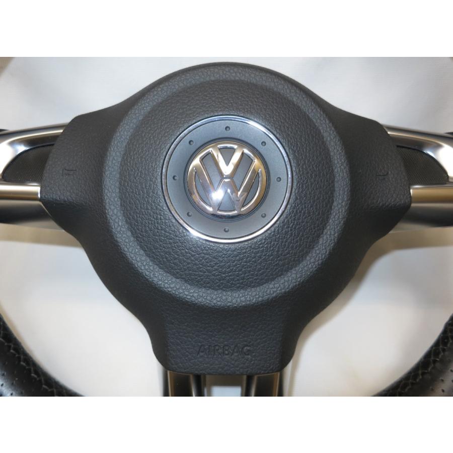 美品!!D型!ポロ GT 6R 純正 革 ステアリング 運転席 エアバック カバー