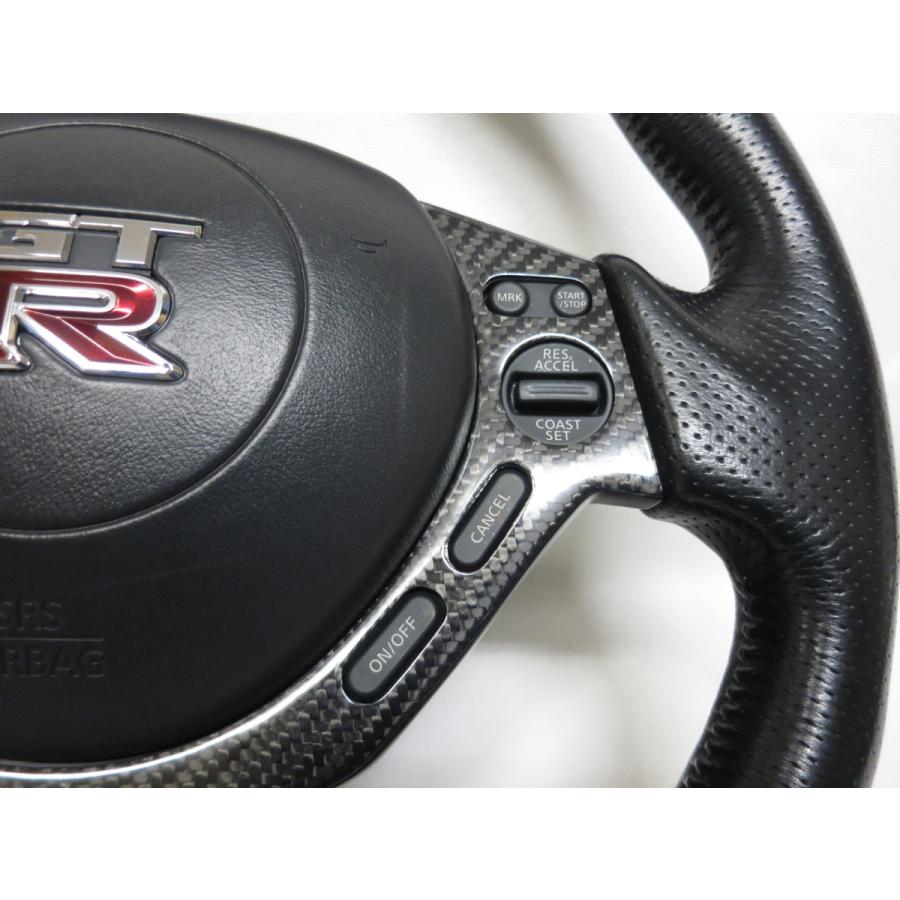 発送 GTR GT-R R35 純正 革 ステアリング ハンドル エアバック エアーバック スイッチ ノート キューブ フェアレディZ 管理番号（W-2740）インフレーター無し
