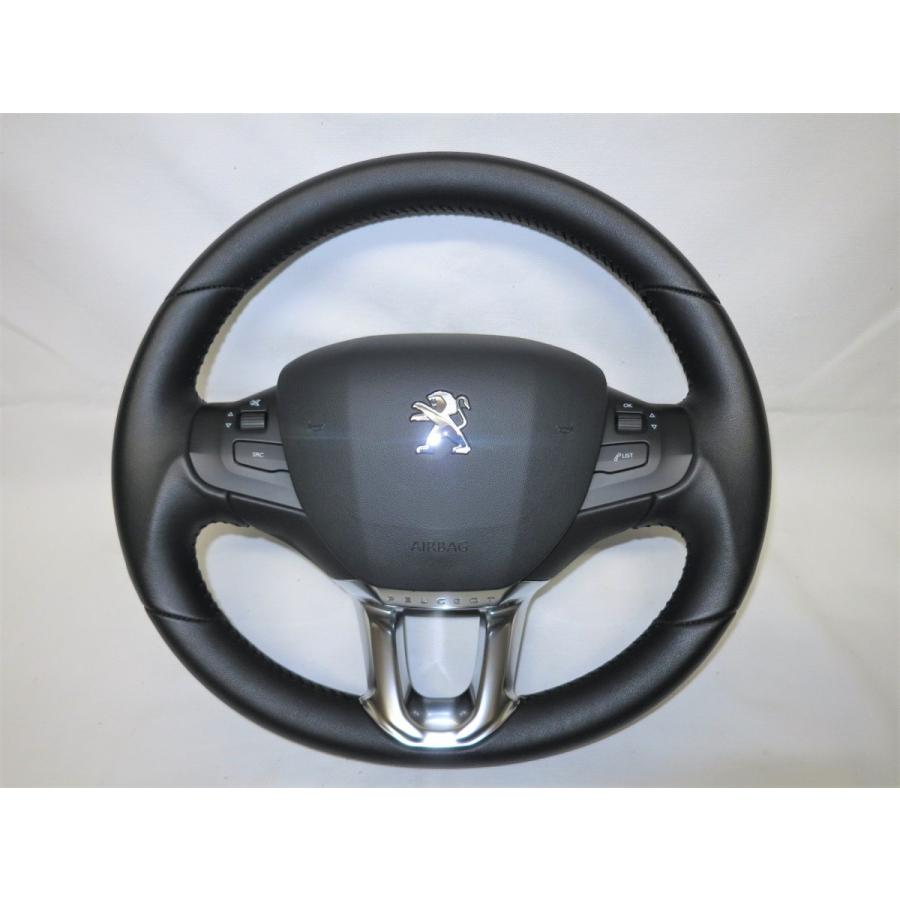 美品!小径! 34パイ! プジョー 208 2008 純正 革 ステアリング エア