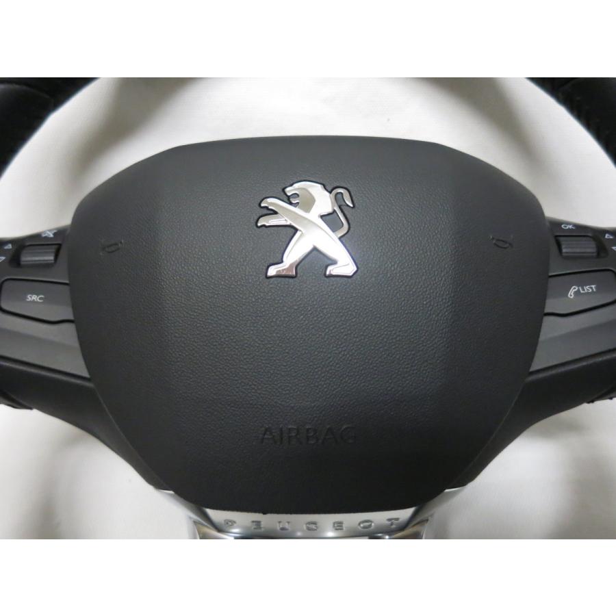 美品!小径! 34パイ! プジョー 208 2008 純正 革 ステアリング エア