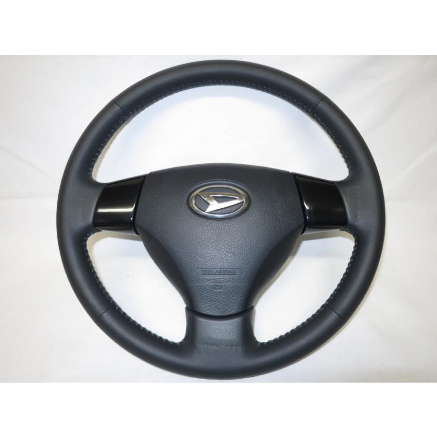 タントL375S純正 革 ステアリング ハンドル エアバック エアーバック