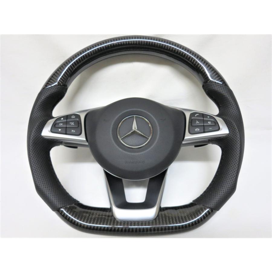 希少! W205 カーボン ステアリング ハンドル エアバック エアーバック W213 W264 W218 W176 X253 W166 R231 R172 管理番号（W-2866）インフレーター無し