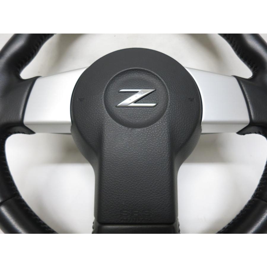 ステアリング φ33 ハンドル フェアレディZ Z33 純正 革 ステアリング ハンドル エアバック