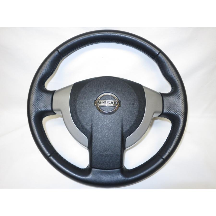日産エクストレイル T31 ステアリングホィール エクストレイル T31 純正 革 ステアリング 運転席 エアバック エアー