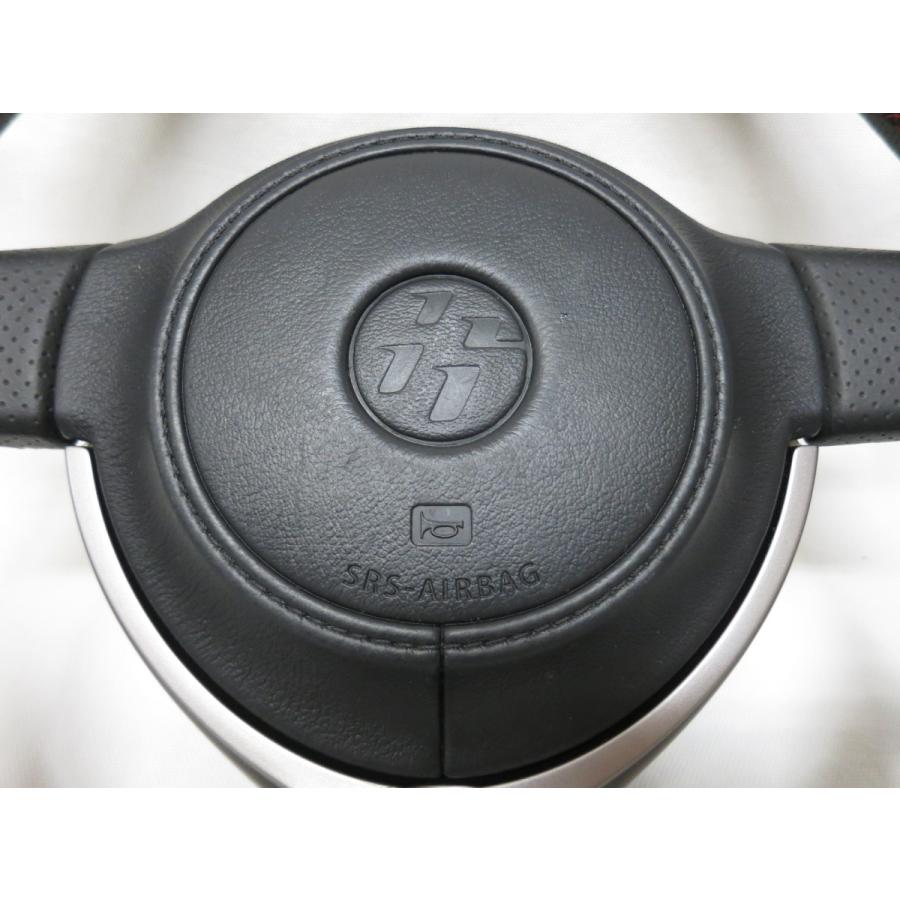 レッドステッチ! 86 ZN6 純正 革 ステアリング ハンドル エアバック