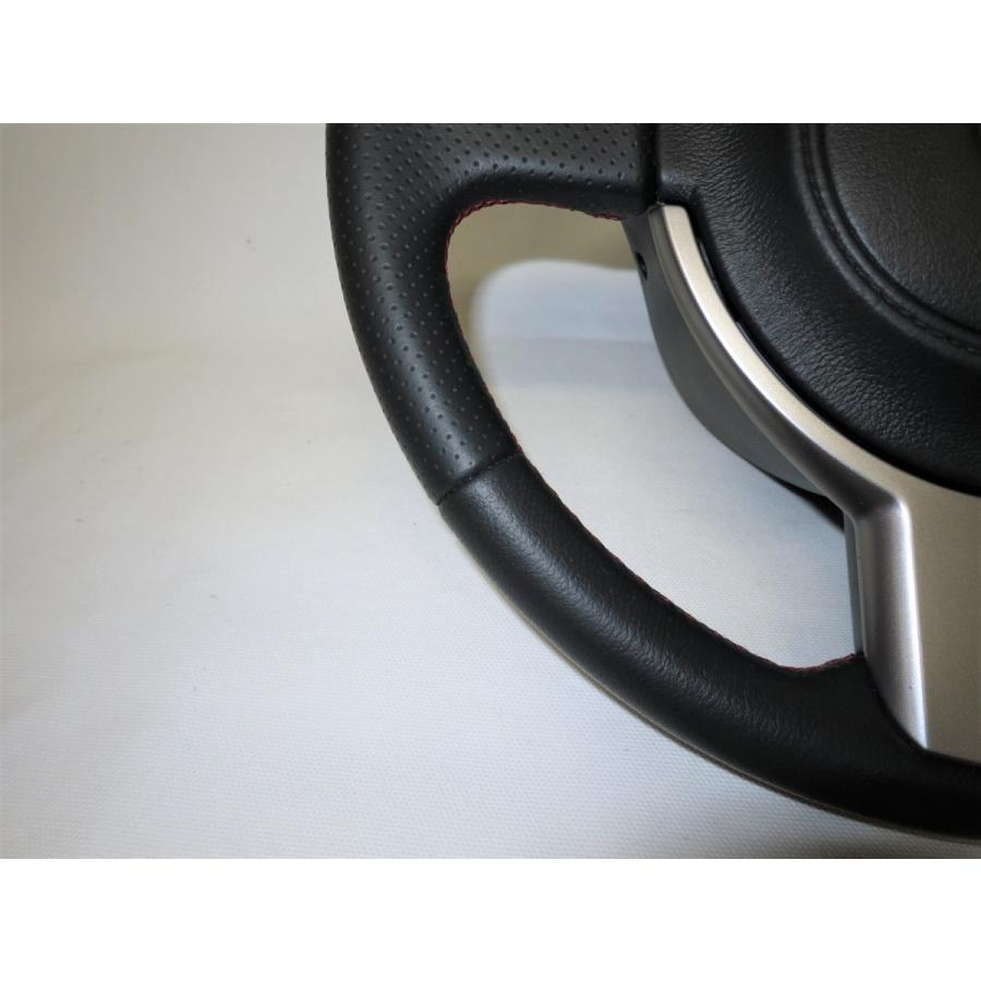 レッドステッチ! 86 ZN6 純正 革 ステアリング ハンドル エアバック