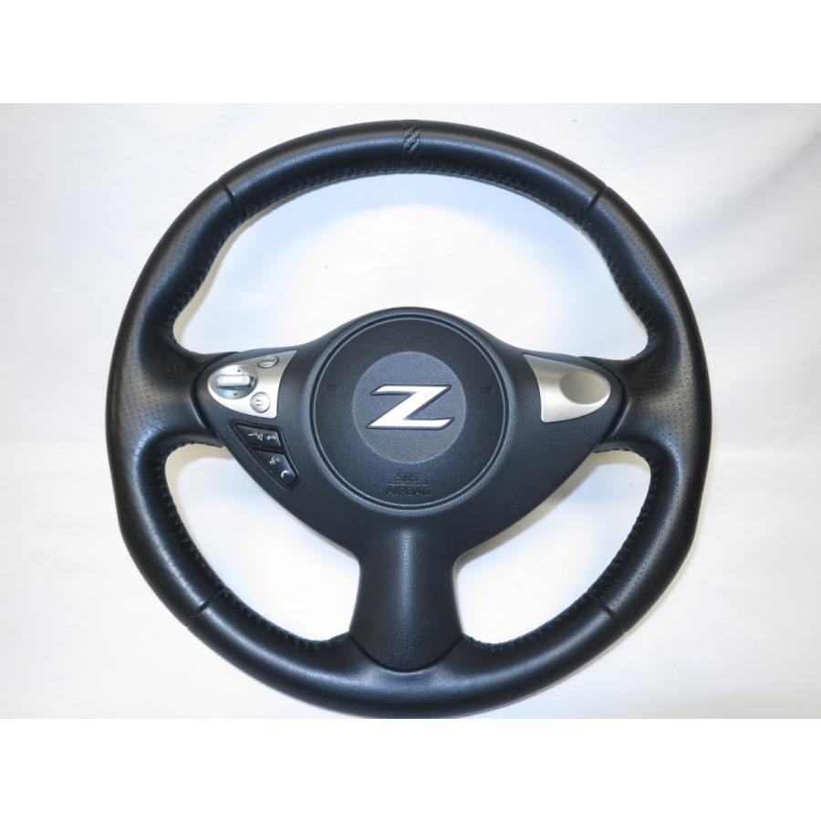 フェアレディZ Z34 純正 革 ステアリング ハンドル エアバック エア