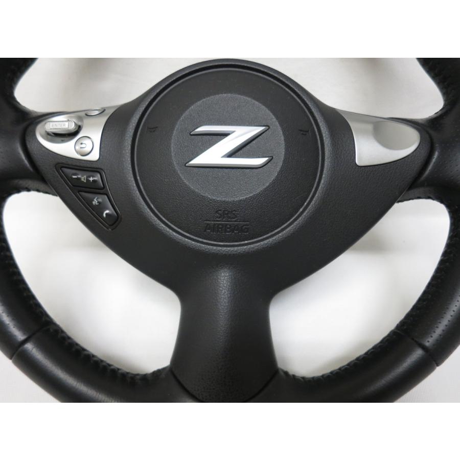 フェアレディZ Z34 純正 革 ステアリング ハンドル エアバック