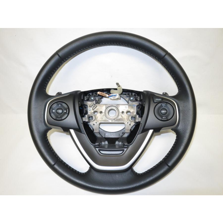 美品! パドル付!ステップワゴン スパーダ RP3 純正 革 ステアリング  