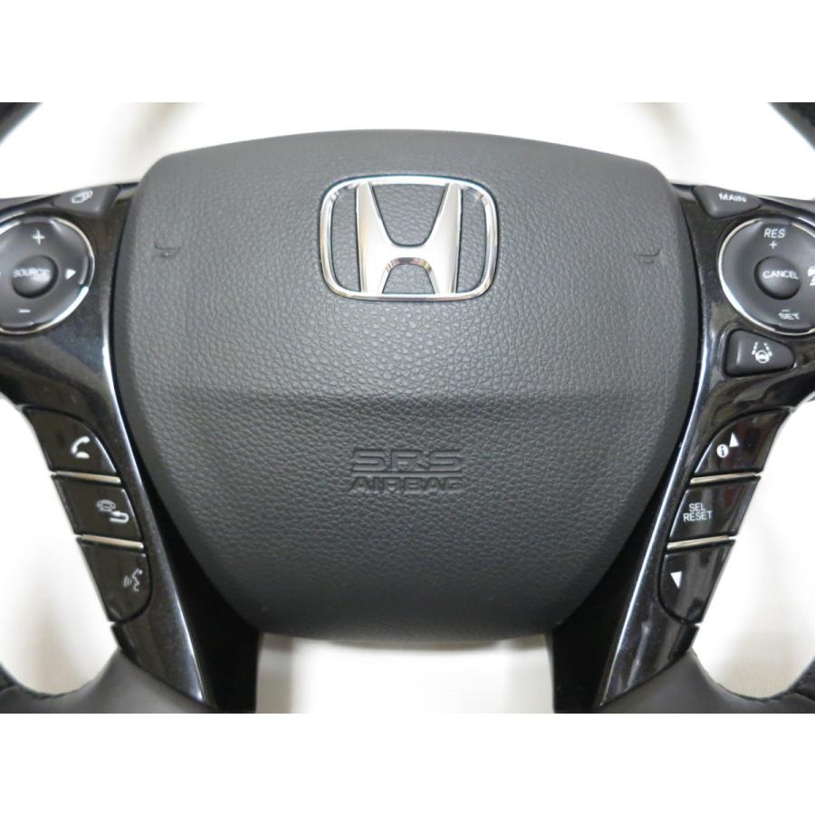 ホンダ　アコードハイブリッド cr6 純正ハンドル 黒木! アコード CR6 CR5 純正 ウッド ウッディ コンビ ステアリング