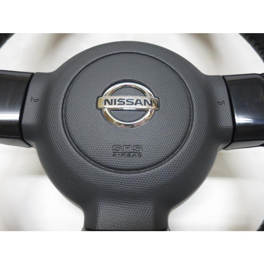 キューブ Z11 純正 革 ステアリング ハンドル エアバック エアーバック