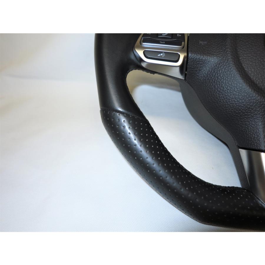 D型! パドル付! ゴルフ6 純正 革 ステアリング ハンドル エアバック